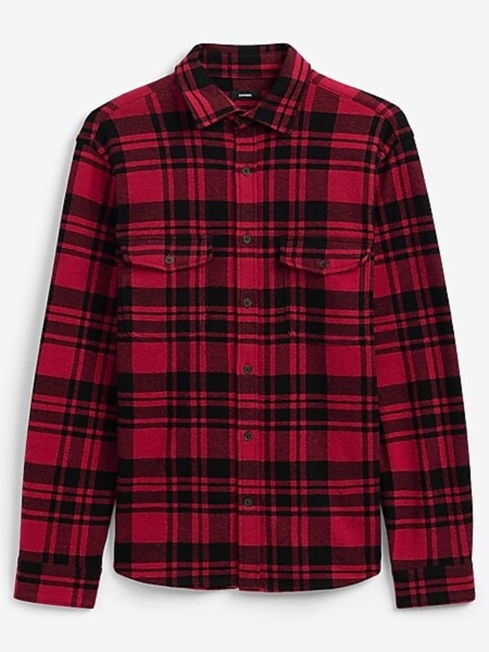 Express Red and Black Plaid Shirt